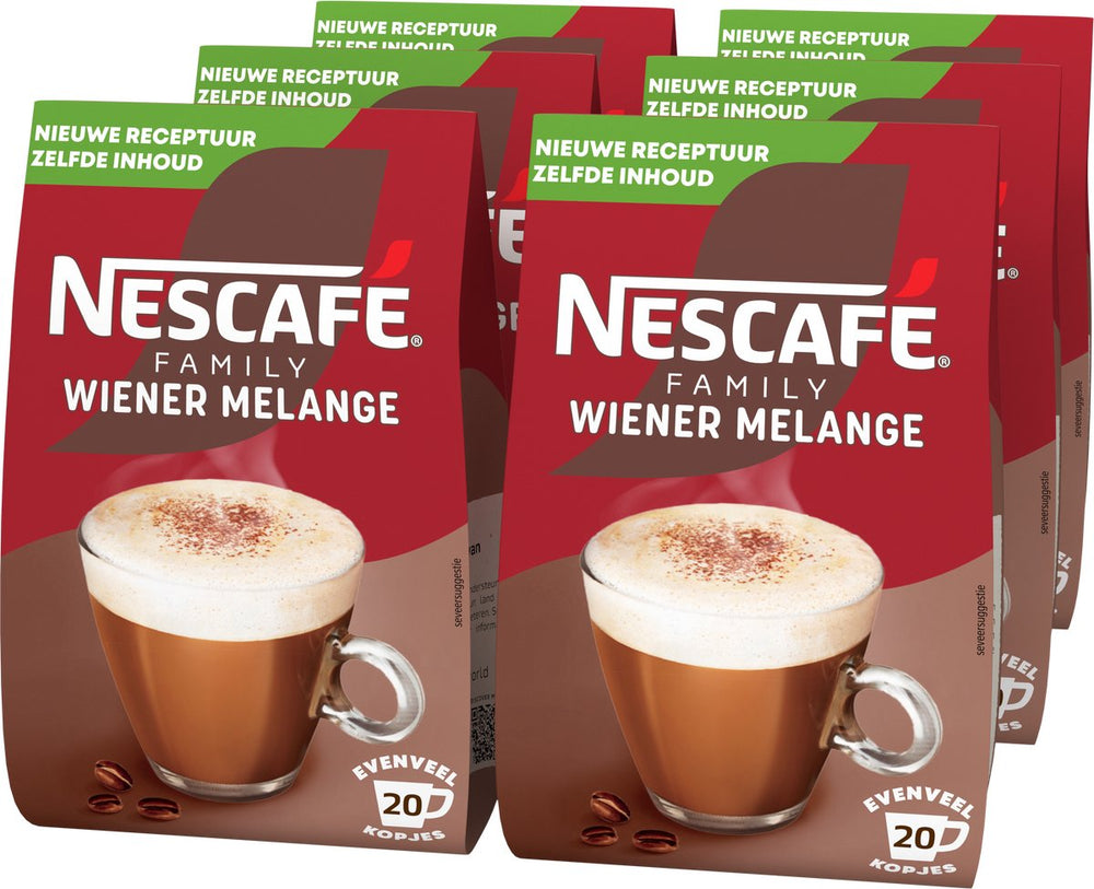 Nescafé family wiener melange oploskoffie - 6 zakken x 280g voor 150 koppen koffie