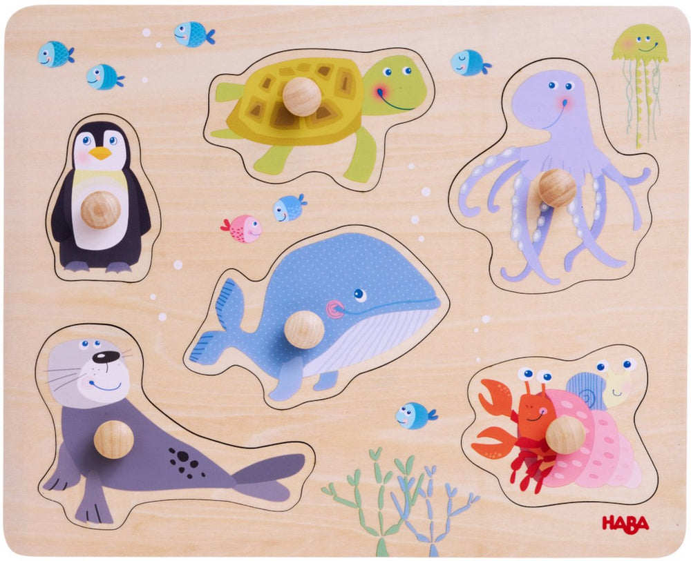 Haba inlegpuzzel zeedieren.