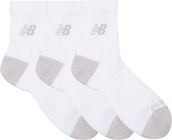New balance active qtr socks 3 pack unisex sportsokken - white 47-50