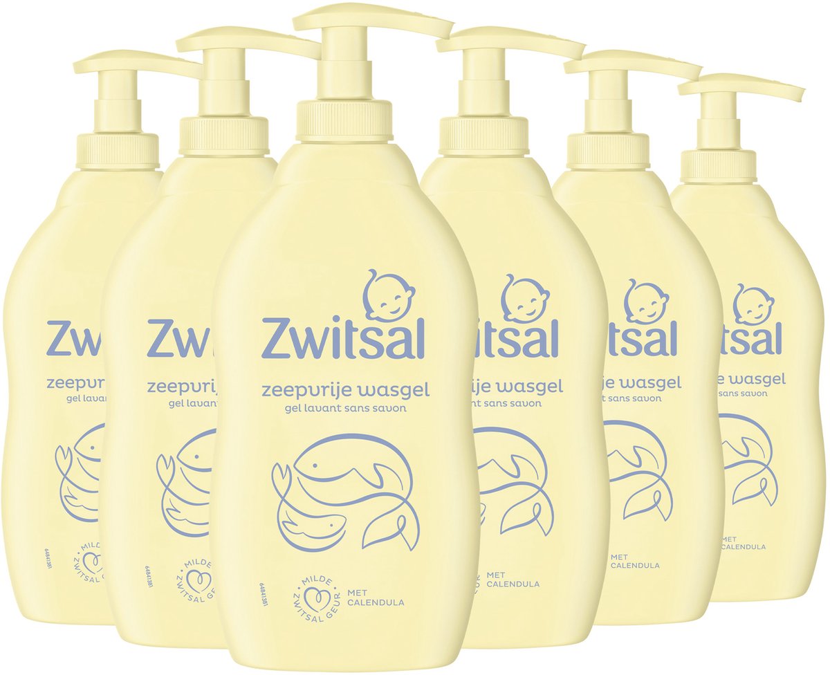 Zwitsal - zeepvrije wasgel - baby - 6 x 400 ml