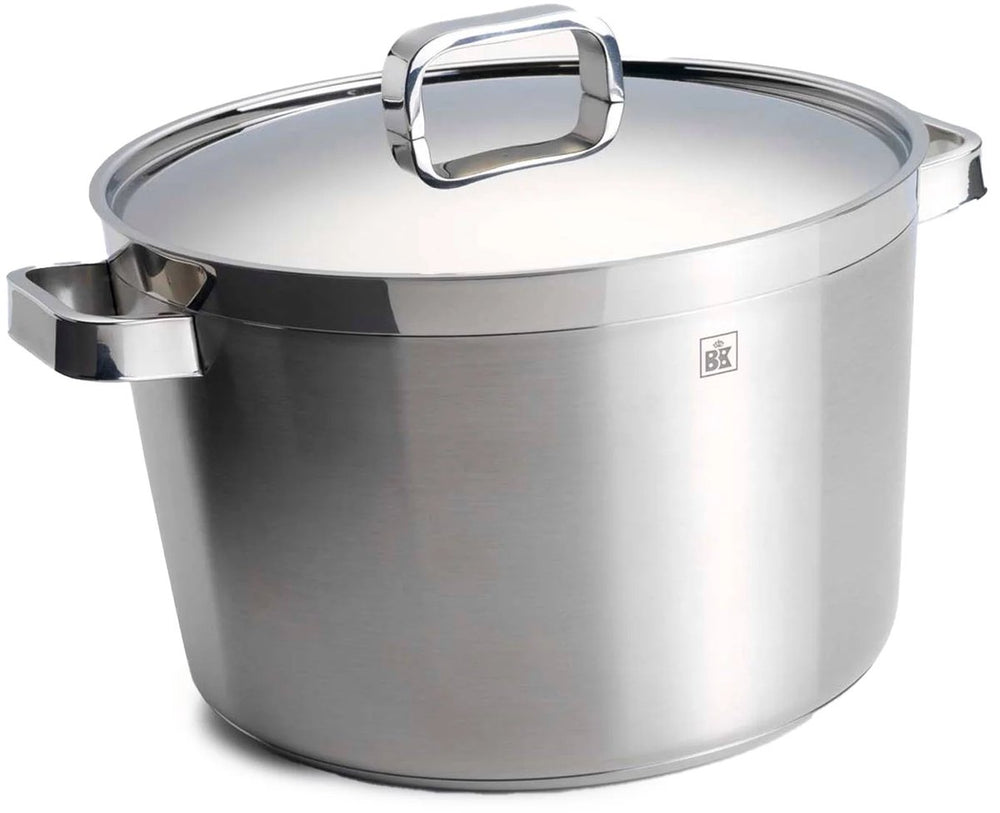 Bk conical kookpan 24cm - 6l - zonder pfas-vrije antikleeflaag - inductie kookpan - keramische pan - ovenbestendig tot 230°c - koudgreep - zilver