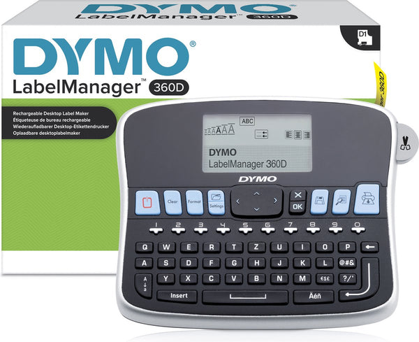 Dymo desktoplabelprinter | labelmanager 360d herlaadbare handheld labelmaker | qwertz-toetsenbord | gebruiksvriendelijke, smart-one-touch-toetsen en groot scherm | voor organisatie thuis en op kantoor