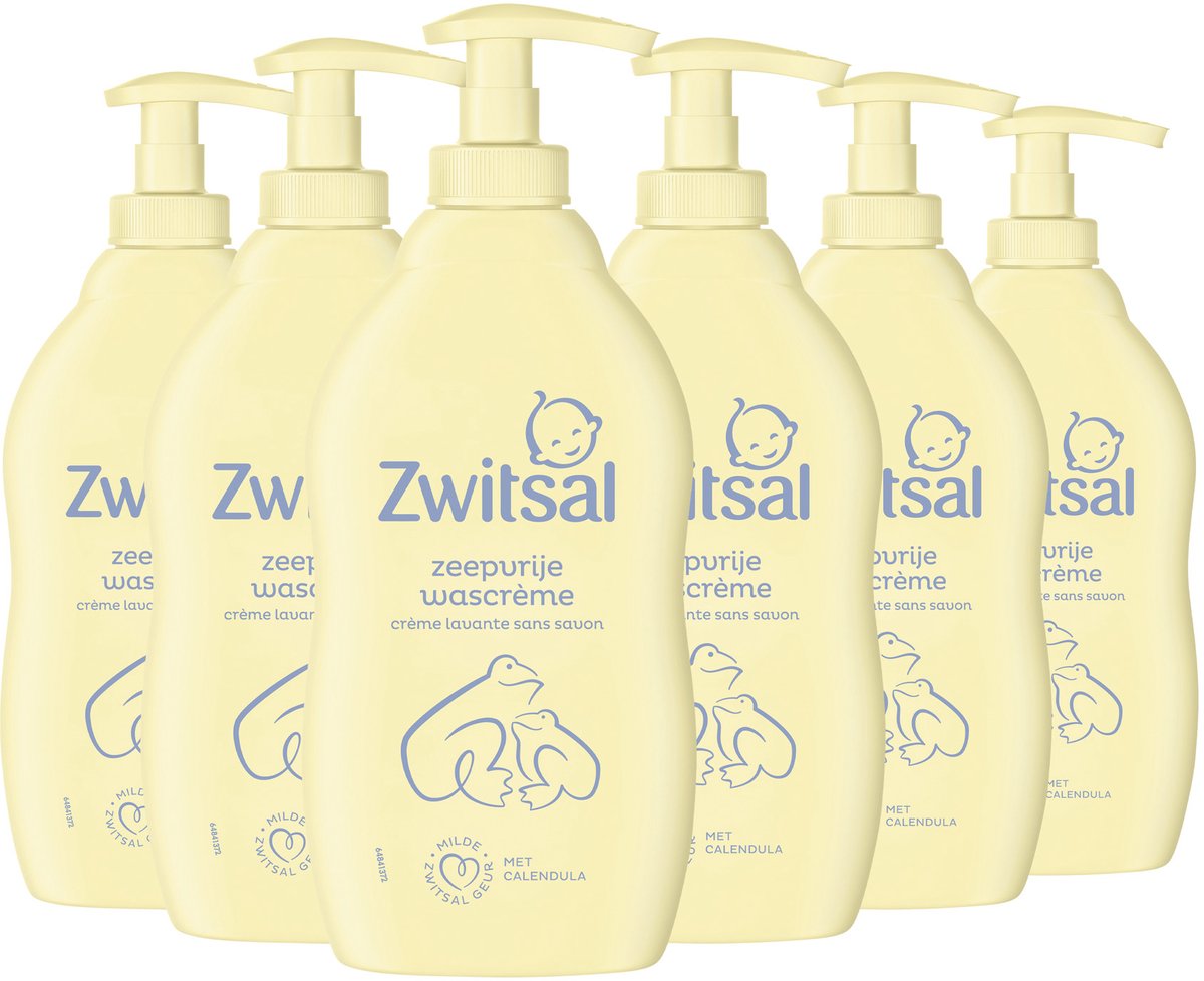 Zwitsal - zeepvrije wascrème - baby - 6 x 400 ml