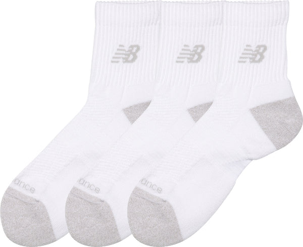 New balance active qtr socks 3 pack unisex sportsokken - white 38-42
