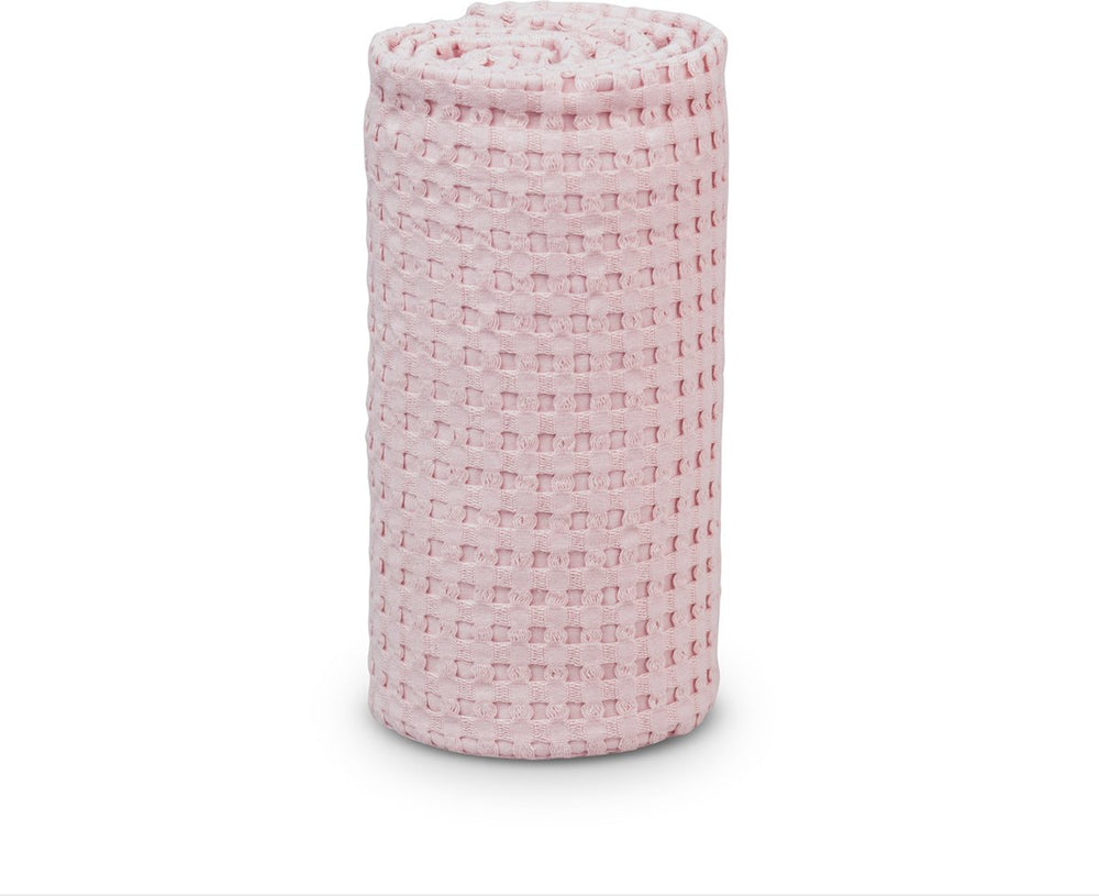 Lulujo - wafel dekentje - 100x80 cm - roze