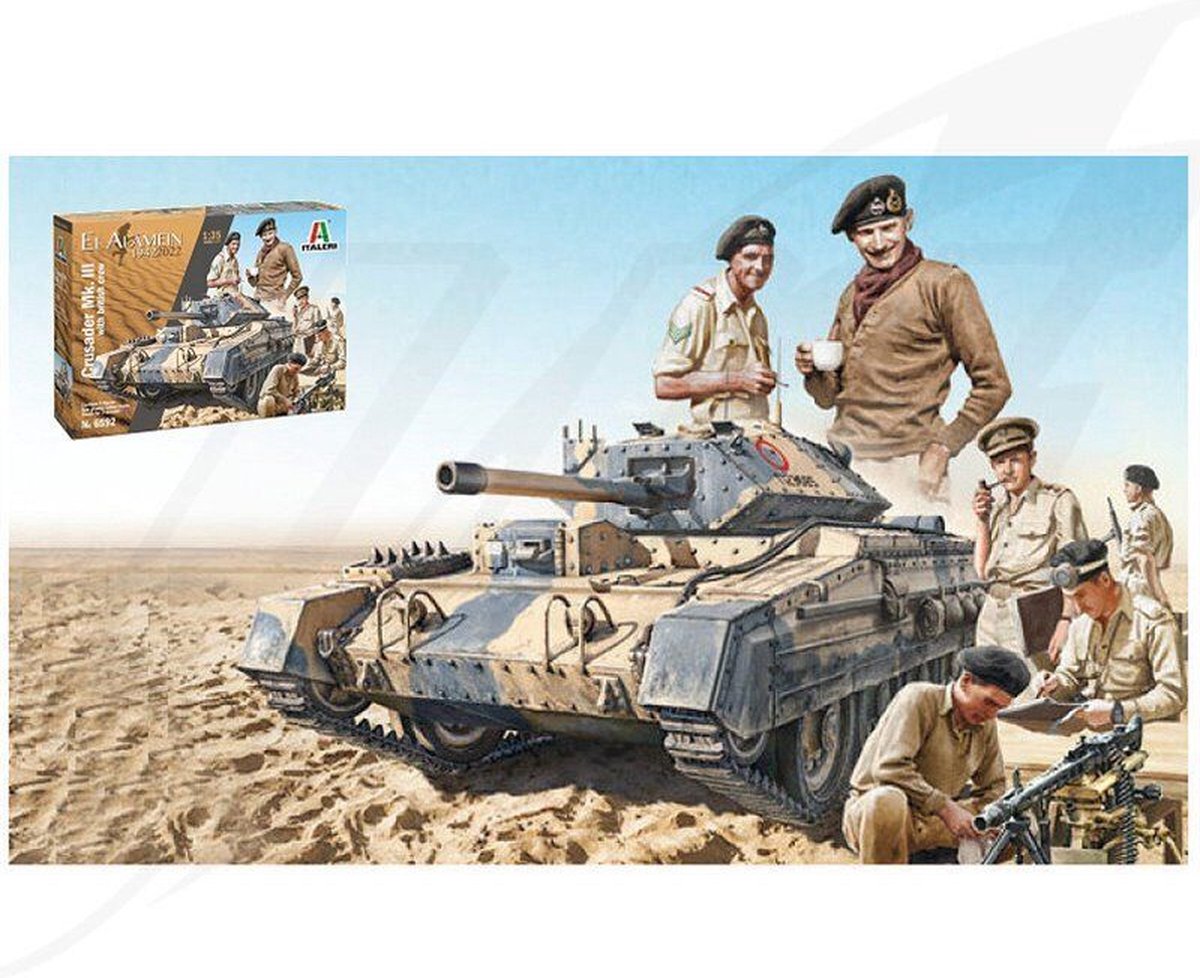Italeri modelbouwpakket militaire voertuigen - 6592 crusader mk. iii with british crew plastic - 1:35 - modelbouw