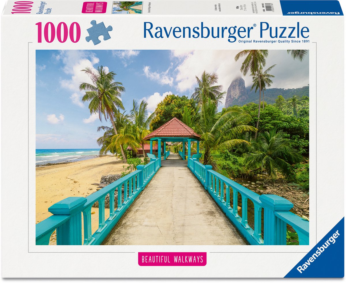 Ravensburger – kleurrijke brug in maleisië – legpuzzel – 1000 stukjes