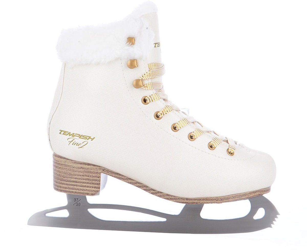 Tempish - fine ii - kunstschaatsen - schaatsen dames - beige - verstevigde enkelsteun premium kunstleer - maat eu 36