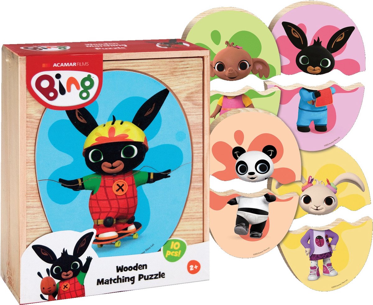 Bing houten matchpuzzel, 10st.