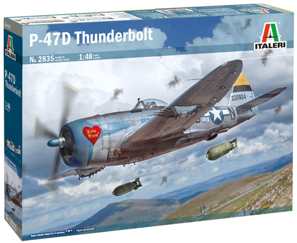 Italeri modelbouwpakket vliegtuigen - 2835 republic p-47d thunderbolt - propeller vliegtuig plastic - 1:48 - modelbouw