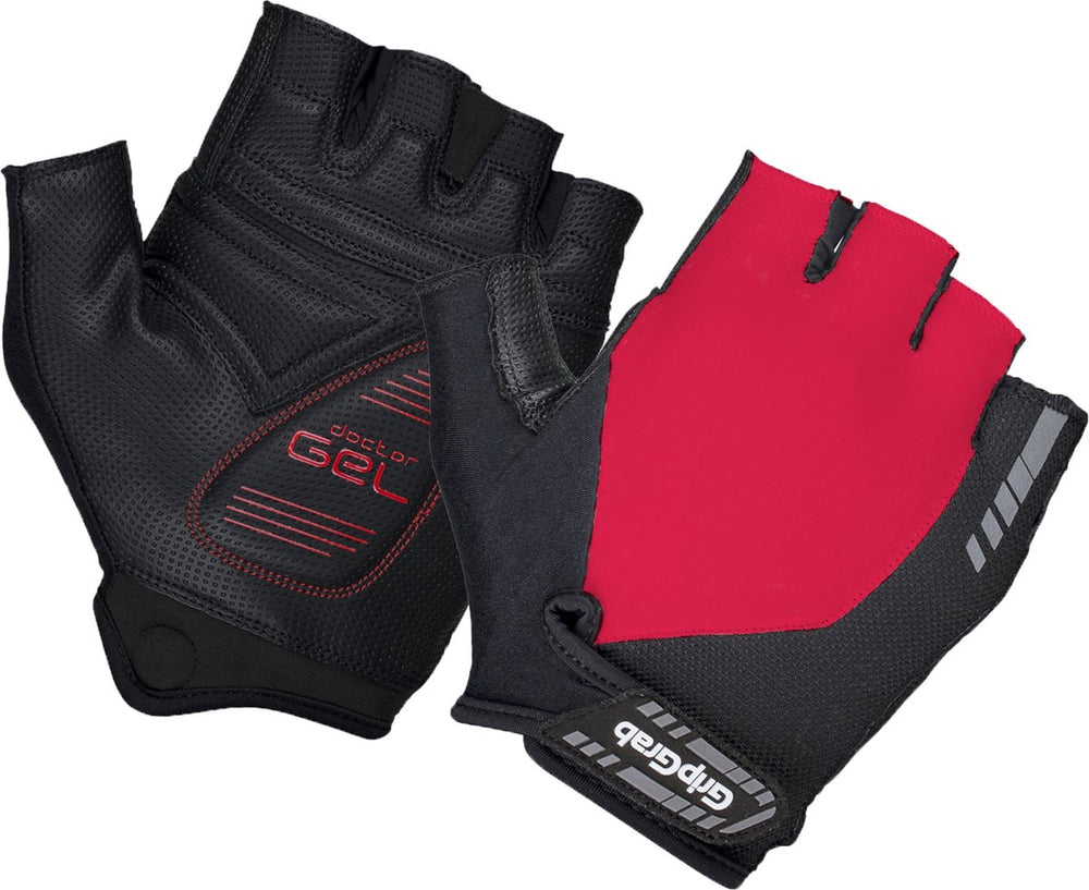 Gripgrab - progel padded korte vinger zomer fietshandschoenen wielrenhandschoenen met padding - rood - unisex - maat s