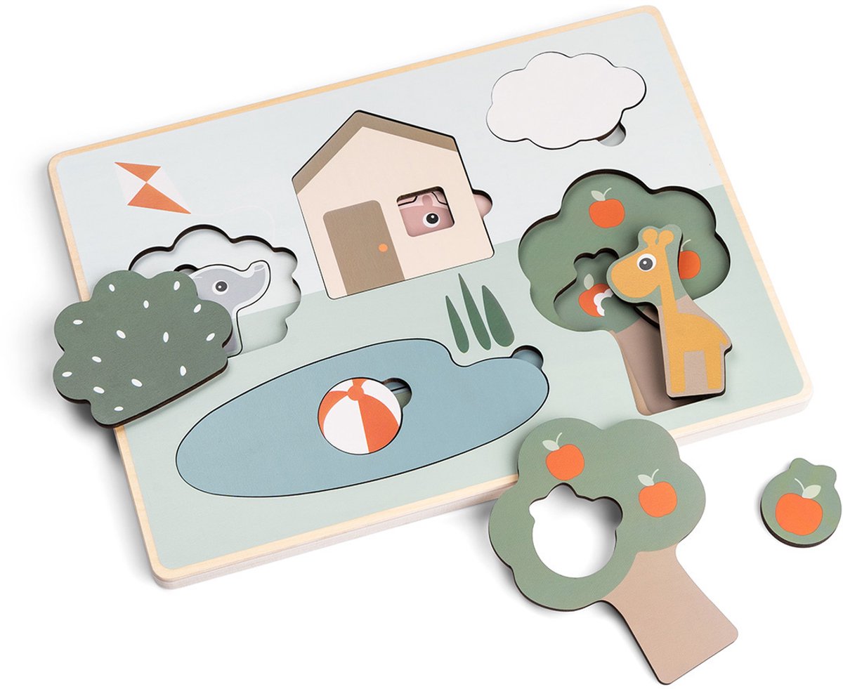 Gedaan door herten houten bovenpuzzel, 10st.