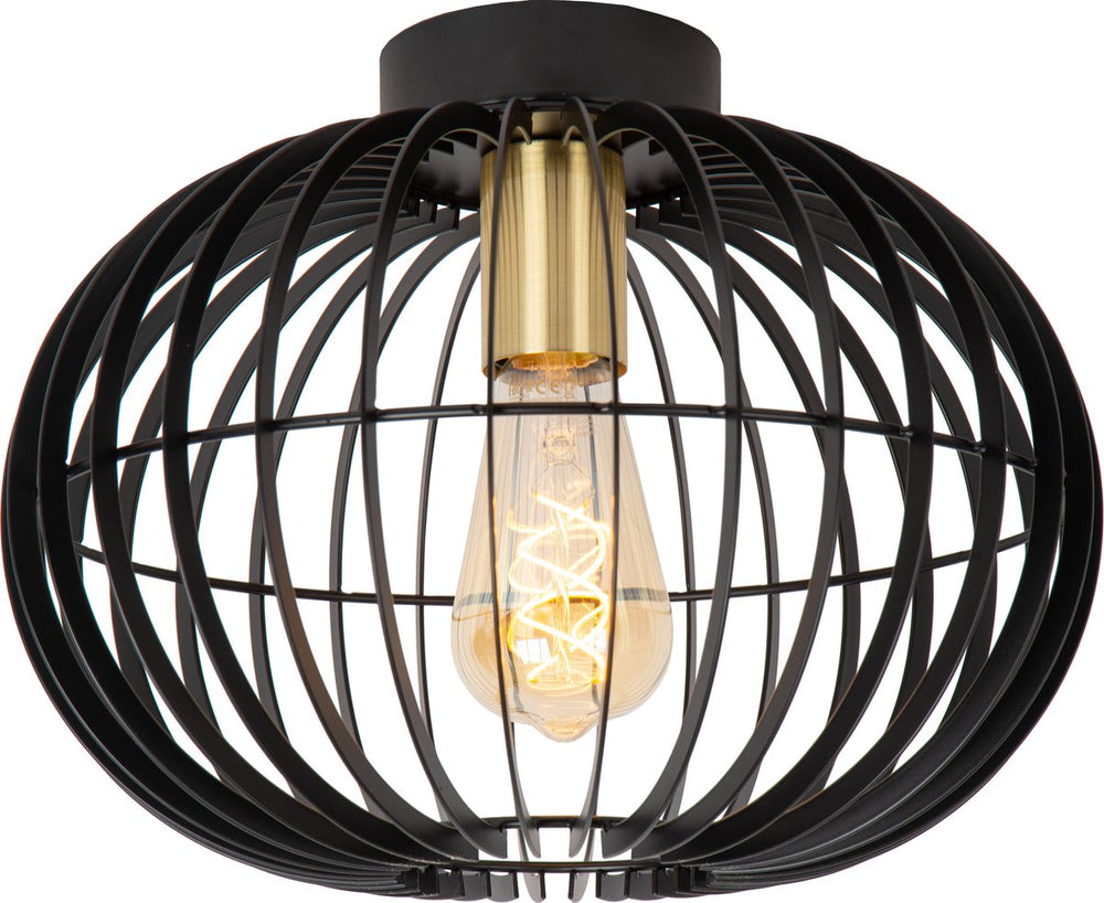 Lucide yann - plafonnière (plafondlamp) - ø 32 cm - 1xe27 - zwart