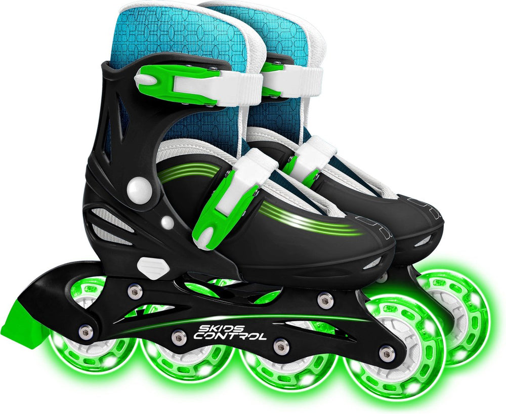 Inlineskates hardboot verstelbaar zwart maat 30-33