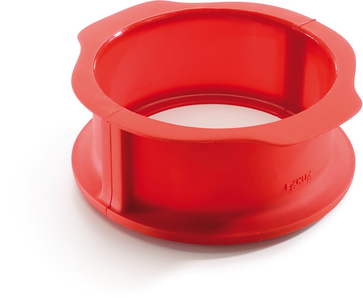 Lékué springvorm - rond - met keramisch bord ø 15 cm - red