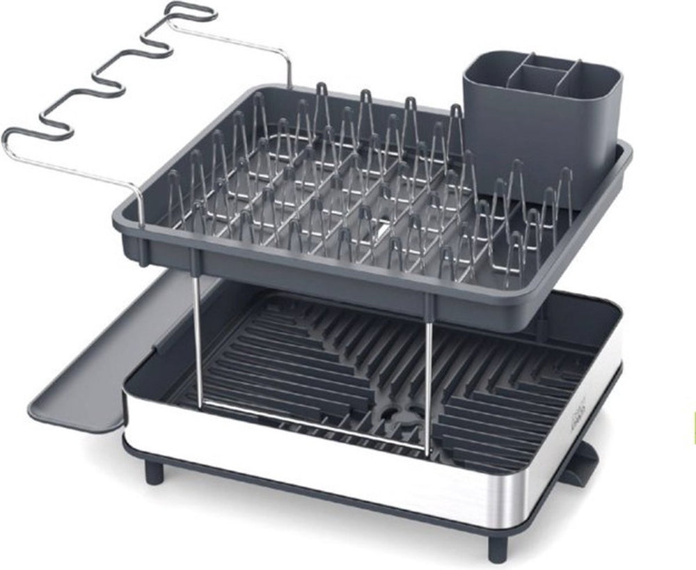 Joseph joseph excel 2-laags rvs afdruiprek – compact droogrek met glazenhouder bestekbak