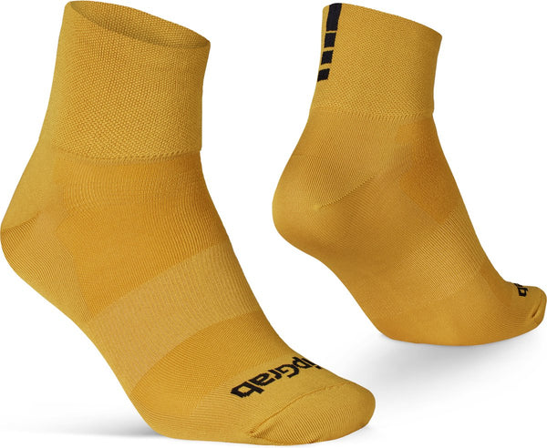 Gripgrab - lightweight sl korte performance zomer fietssokken 1 paar coolmax wielersport sokken low cut - mosterd geel - unisex 44-47