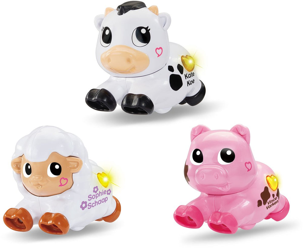 Vtech speelgoed dieren trio - rol en dol dieren set multicolor.