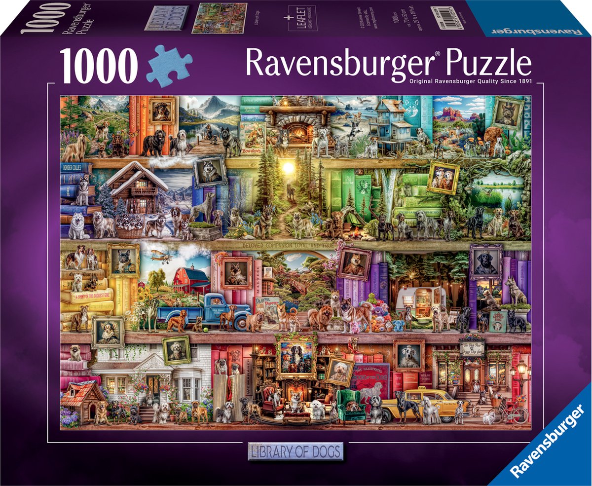 Ravensburger puzzel de bibliotheek van honden 1000 stukjes