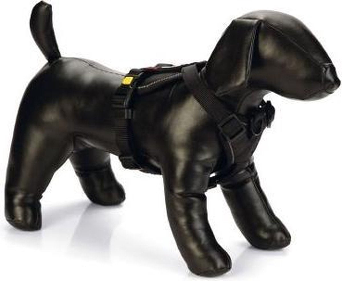 Beeztees hondentuig parinca premium y-tuig - hondenharnas - kliksluiting - met lock - nylon - zwart - 73-94cmx30mm