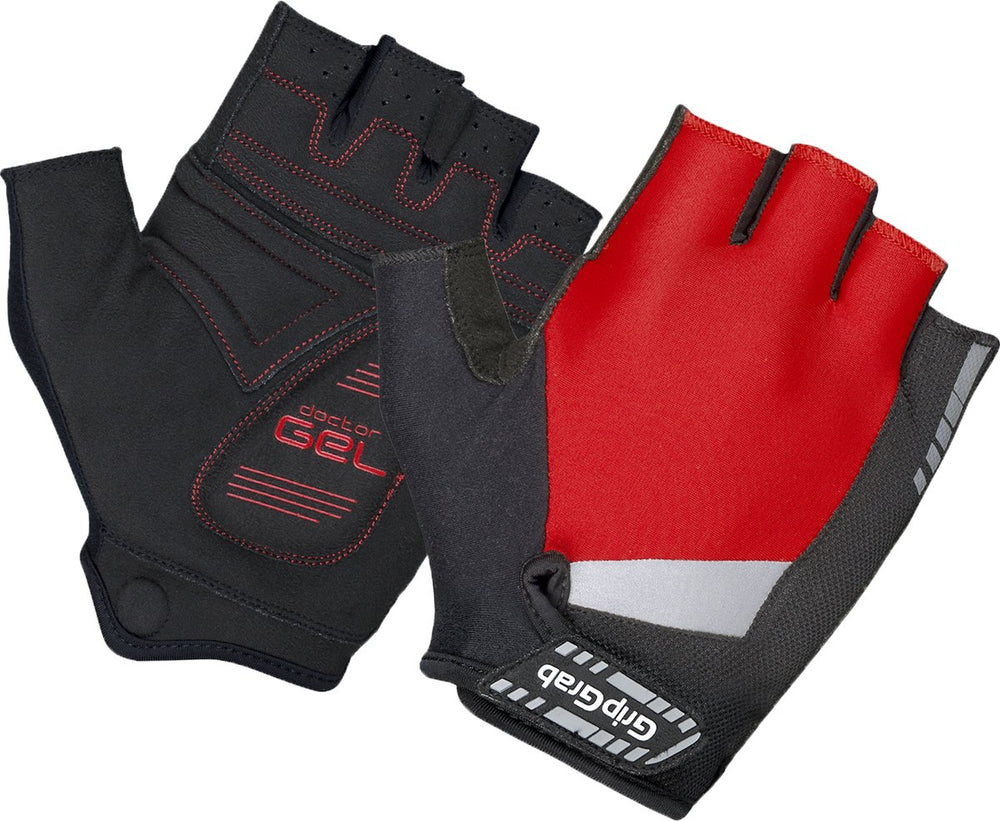 Gripgrab - supergel padded korte vinger zomer fietshandschoenen wielrenhandschoenen met padding - rood - unisex - maat m