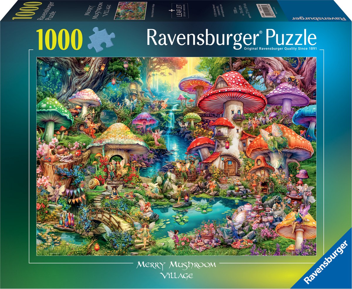 Ravensburger puzzel vrolijk paddenstoelendorp 1000 stukjes