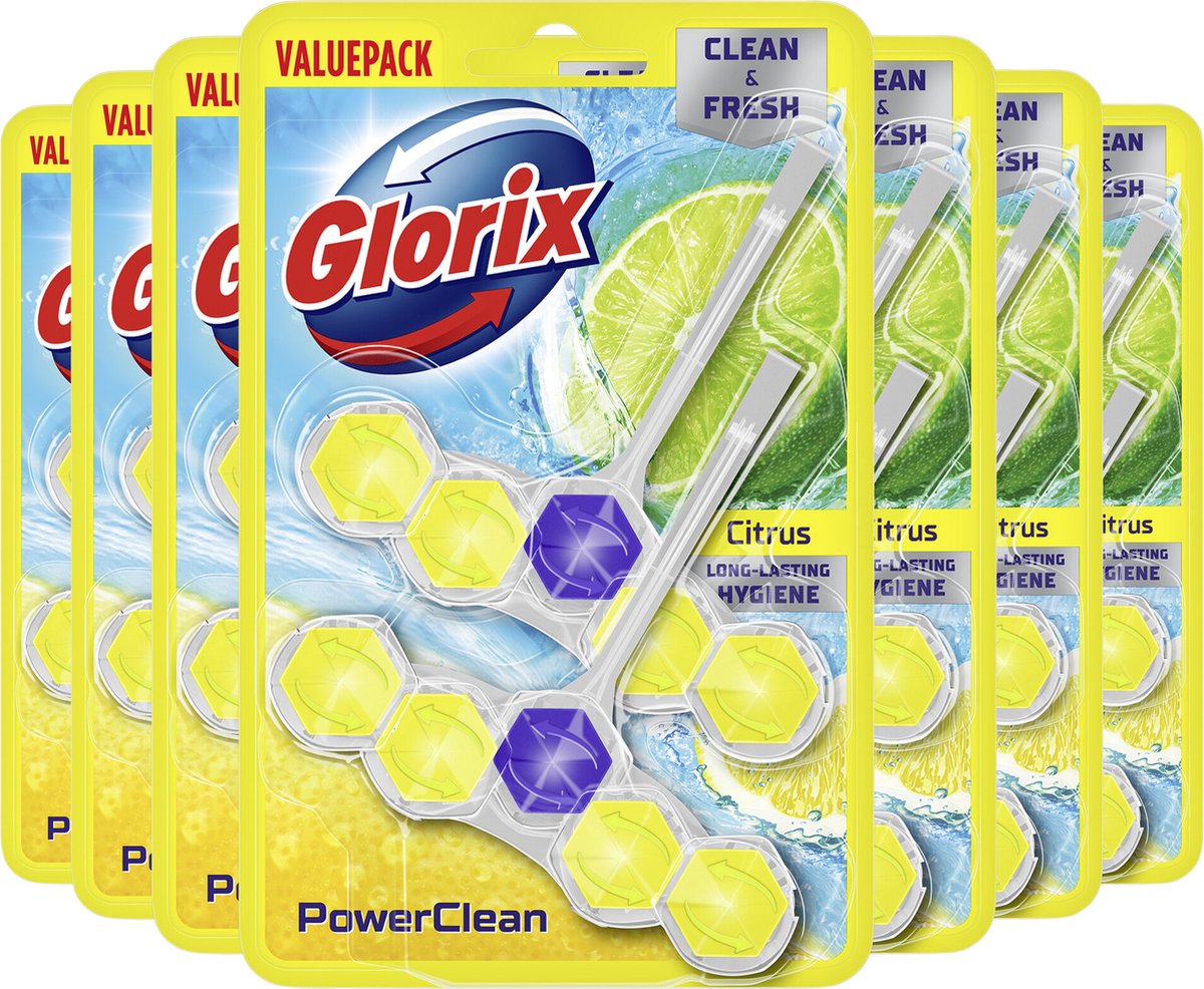 Glorix - wc blokjes - citroen - 14 stuks - voordeelverpakking