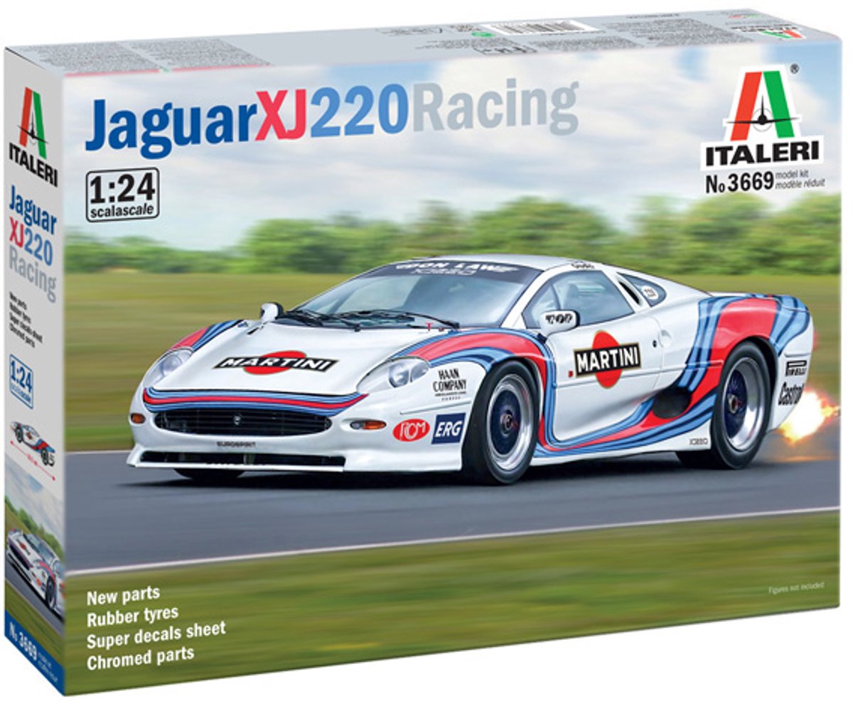 Italeri modelbouwpakket auto - 3669 jaguar xj220 racing - r auto plastic - 1:24 - modelbouw