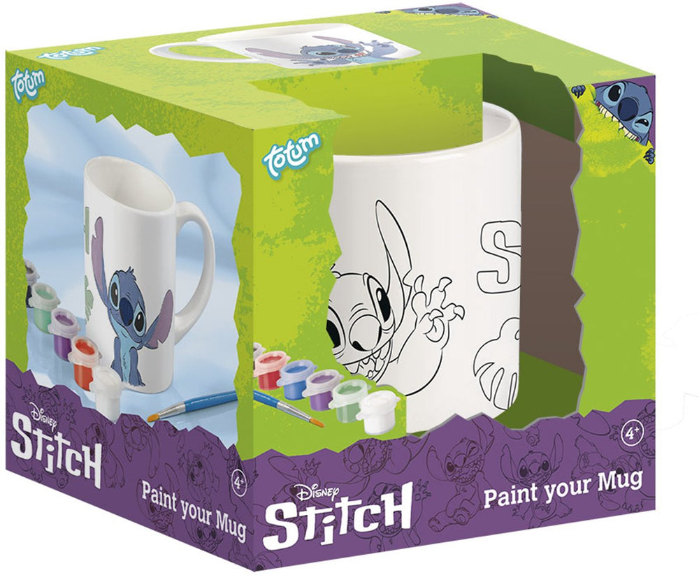 Totum disney stitch inkleurbeker - knutselset keramieken mok incl. verf en penseeltje - cadeau tip speelgoed meisjes en jongens knutselen lilo stitch