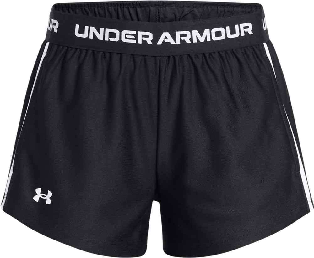 Under armour g tech play up short-blk meisjes sportbroek - zwart zwart wit