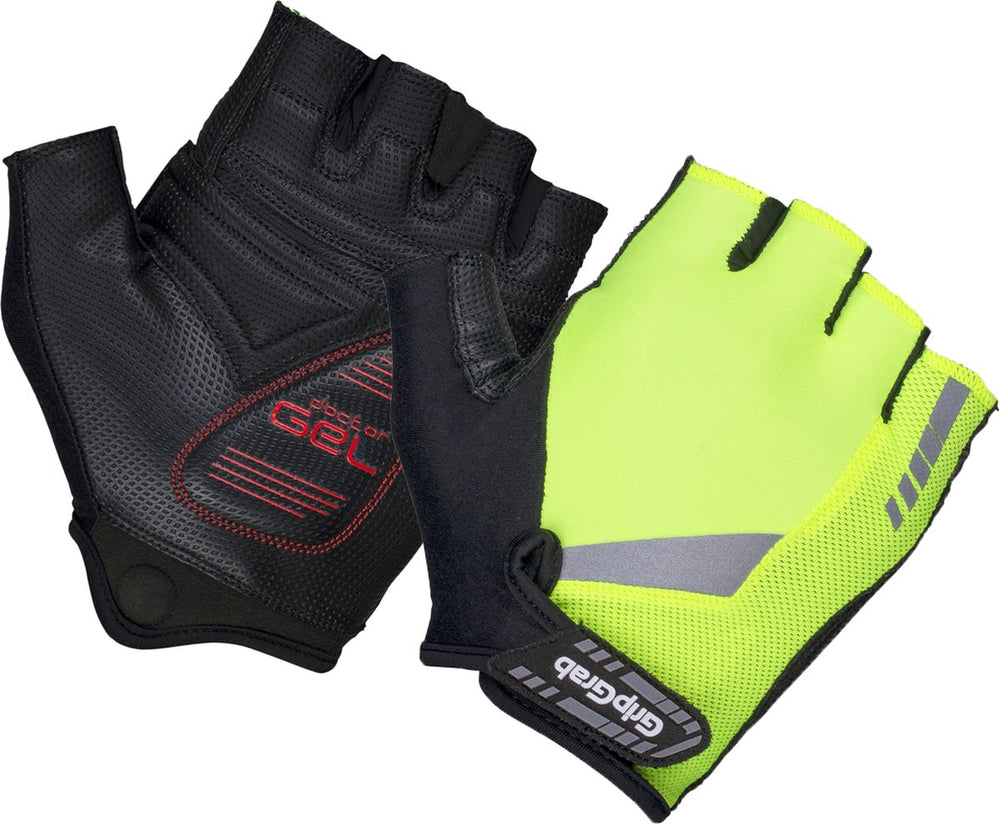 Gripgrab - progel padded korte vinger zomer fietshandschoenen wielrenhandschoenen met padding - geel hi-vis - unisex - maat xl