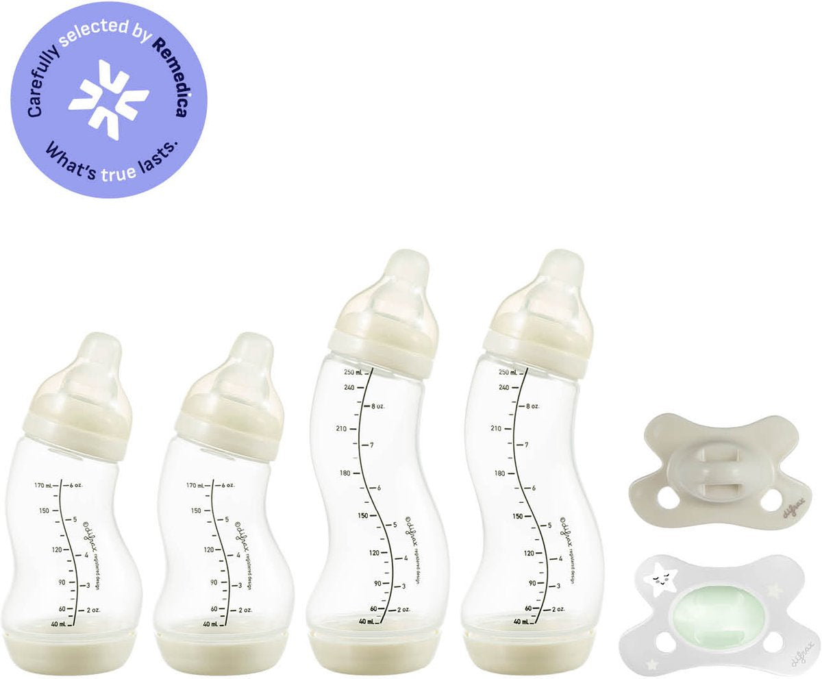 Difrax babypakket - newborn - babyflessen, fopspeen glow in the dark - babyshower