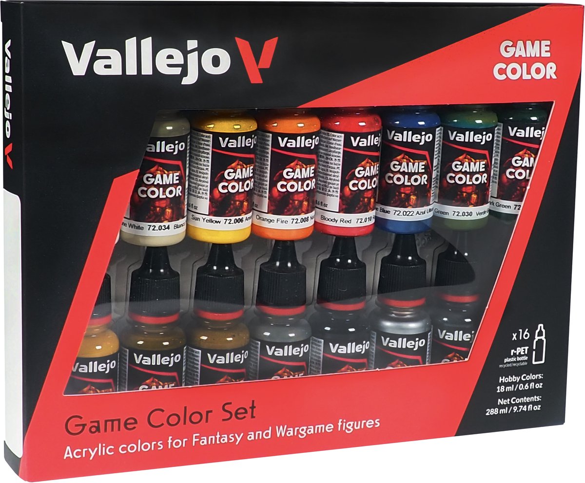 Vallejo hobbyverf acrylverf - 72299 introduction - game color - acryl set verf set