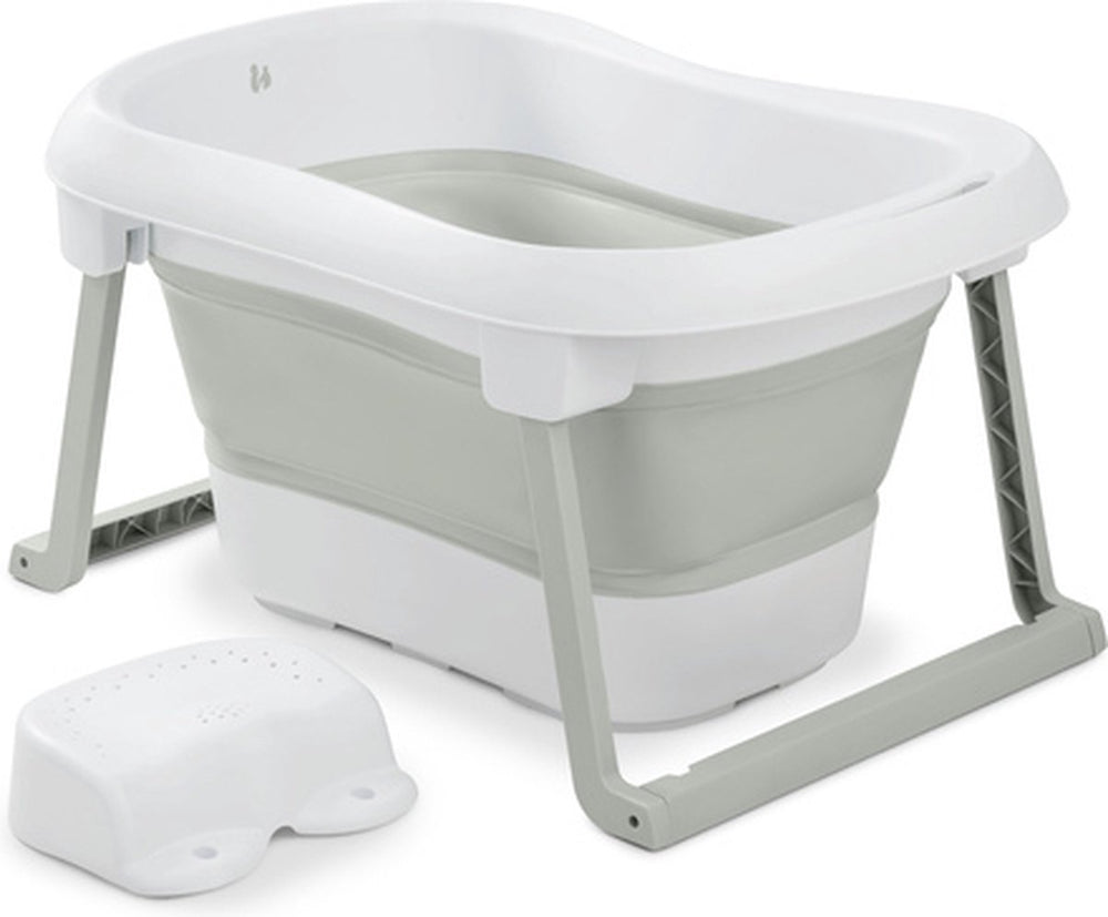 Hauck wash n fold l - babybadje - inklapbaar -white - sage