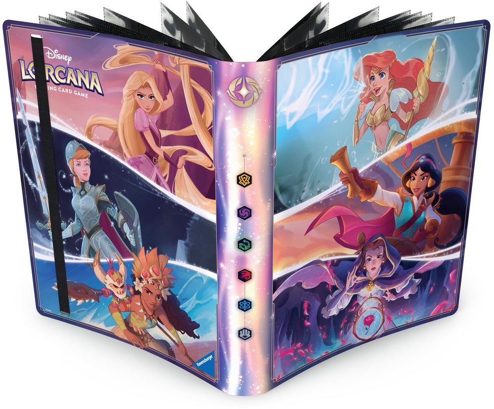 Ravensburger disney lorcana 9-pocket kaartenalbum belle en het beest – trading card binder voor 180+ kaarten