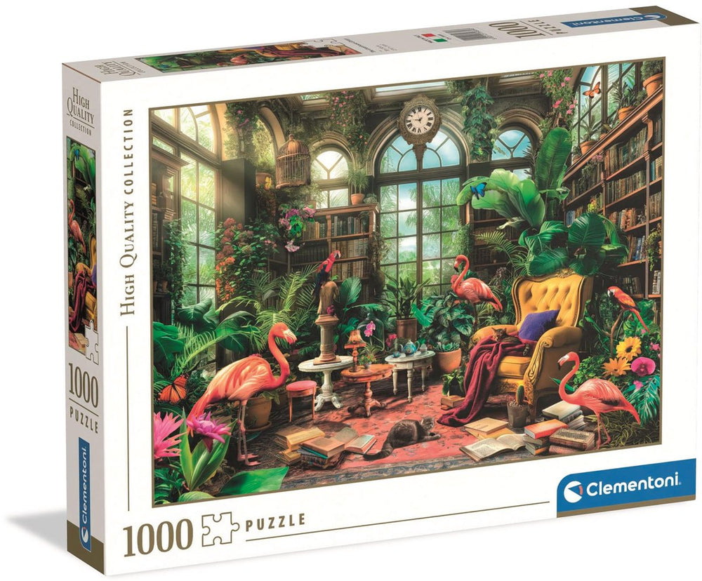 Clementoni - puzzel - 1000 stukjes - de kas bibliotheek - puzzel voor volwassenen - high quality collection