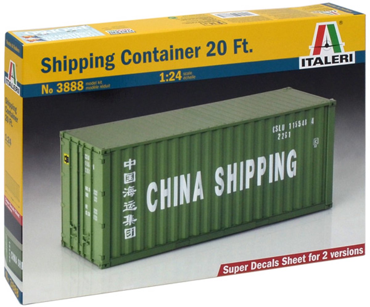 Italeri modelbouwpakket schepen - 3888 20'ft shipping container plastic - 1:24 - modelbouw