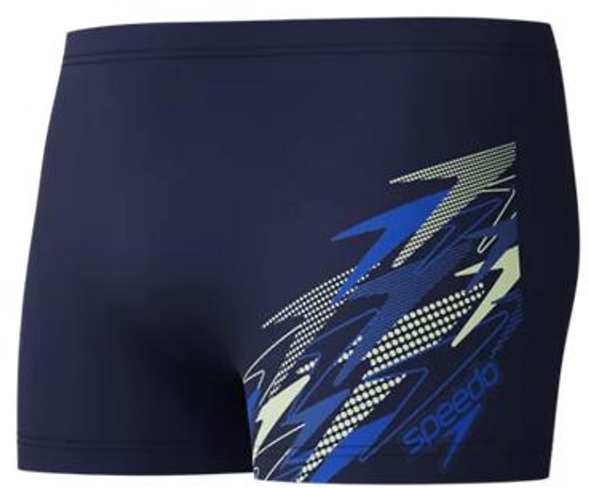 Speedo medley logo aquashort heren - strakke zwemshort heren - vormvaste zwemboxer heren - sportzwembroek heren met trekkoord - marine blauw - m