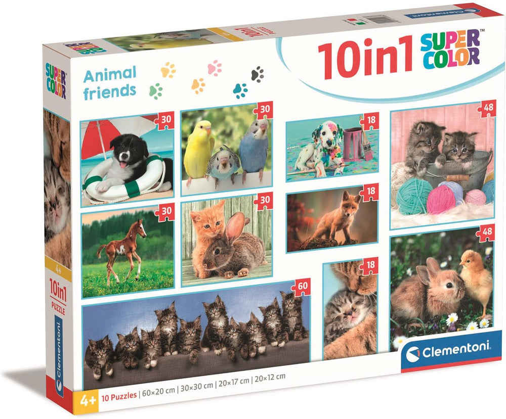 Clementoni legpuzzel superkleur 10in1 dierenvriendjes