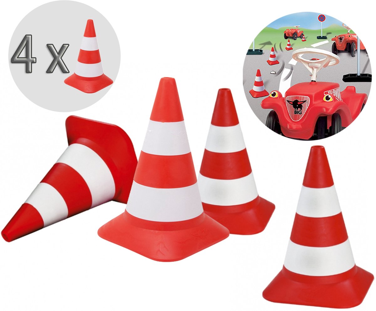 Grote verkeerskegel, set van 4 pionnen