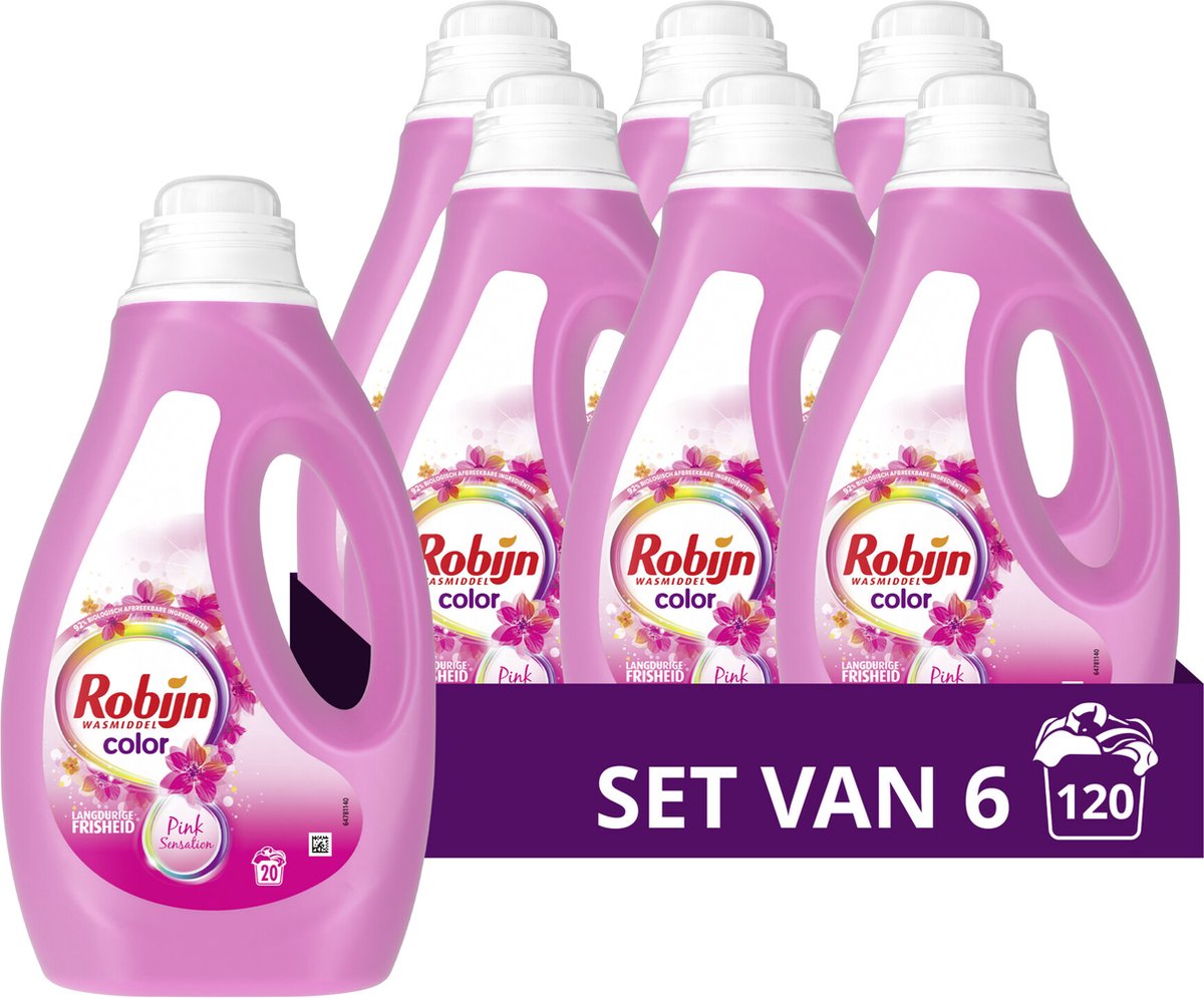 Robijn vloeibaar wasmiddel - color pink sensation - 6 x 20 wasbeurten