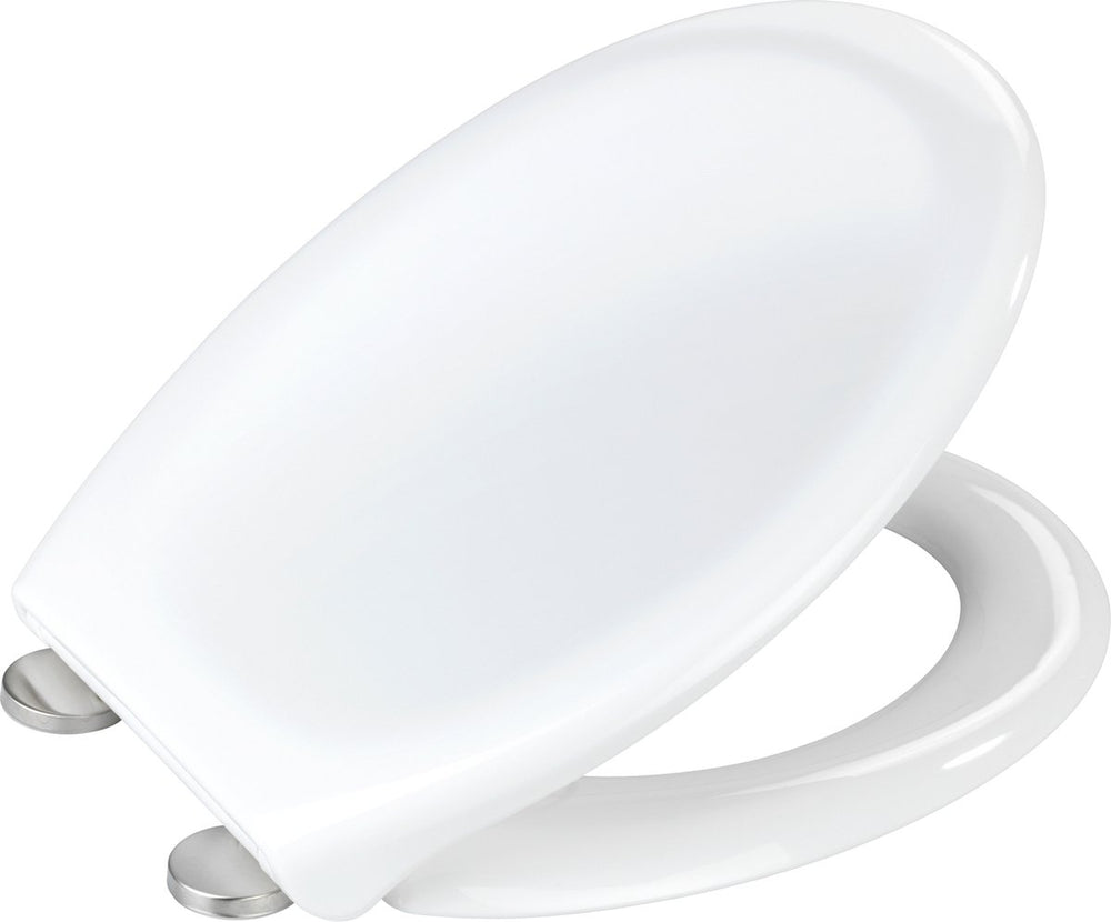 Wenko wc bril ios - wit thermoplast - easy-close softclose sluiting - fix-clip bevestiging afklikbaar in rvs - toiletbril - toiletzitting - wit