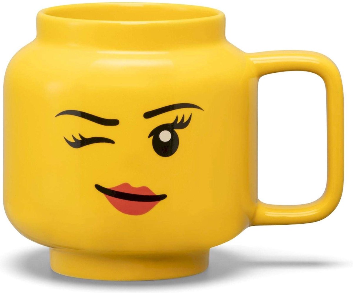 Kamer Kopenhagen Kamer Kopenhagen LEGO keramische mok knipogend meisjeshoofd, groo