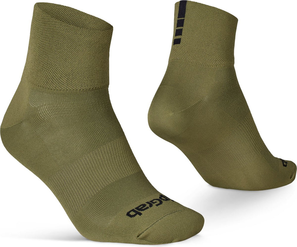 Gripgrab - lightweight sl korte performance zomer fietssokken 1 paar coolmax wielersport sokken low cut - olijf groen - unisex