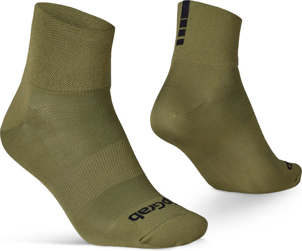 Gripgrab - lightweight sl korte performance zomer fietssokken 1 paar coolmax wielersport sokken low cut - olijf groen - unisex 38-41