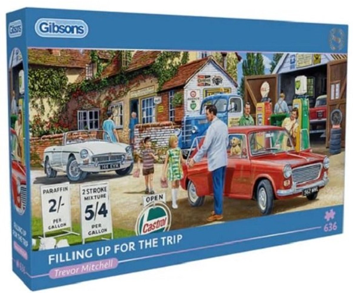 Gibsons - filling up for the trip (door trevor mitchell) - 636 stukjes 69×32cm (b×h) - panorama legpuzzel