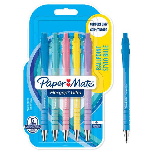 Balpen papermate flexgrip ultra 1 mm blauw