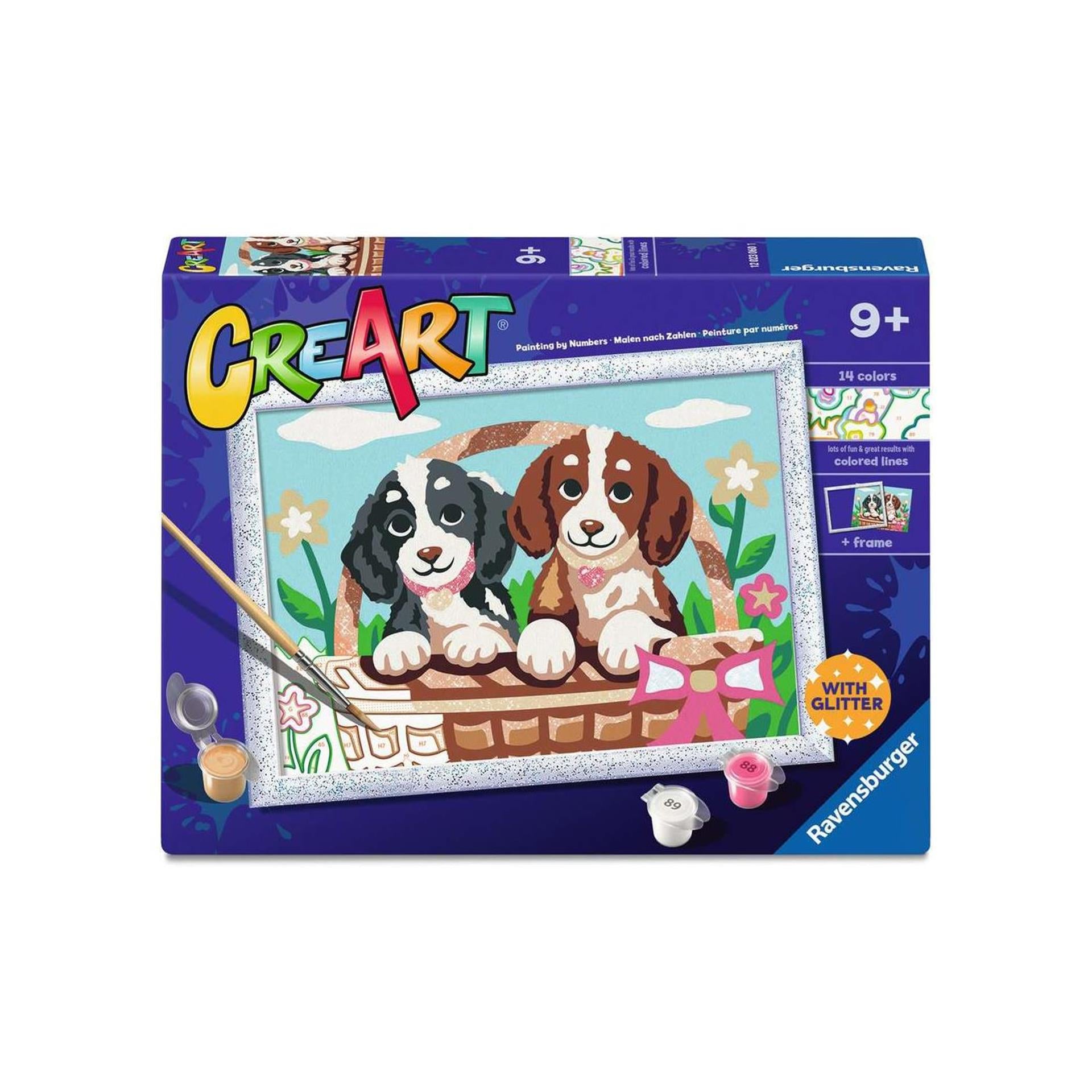 Ravensburger creart honden in een mandje