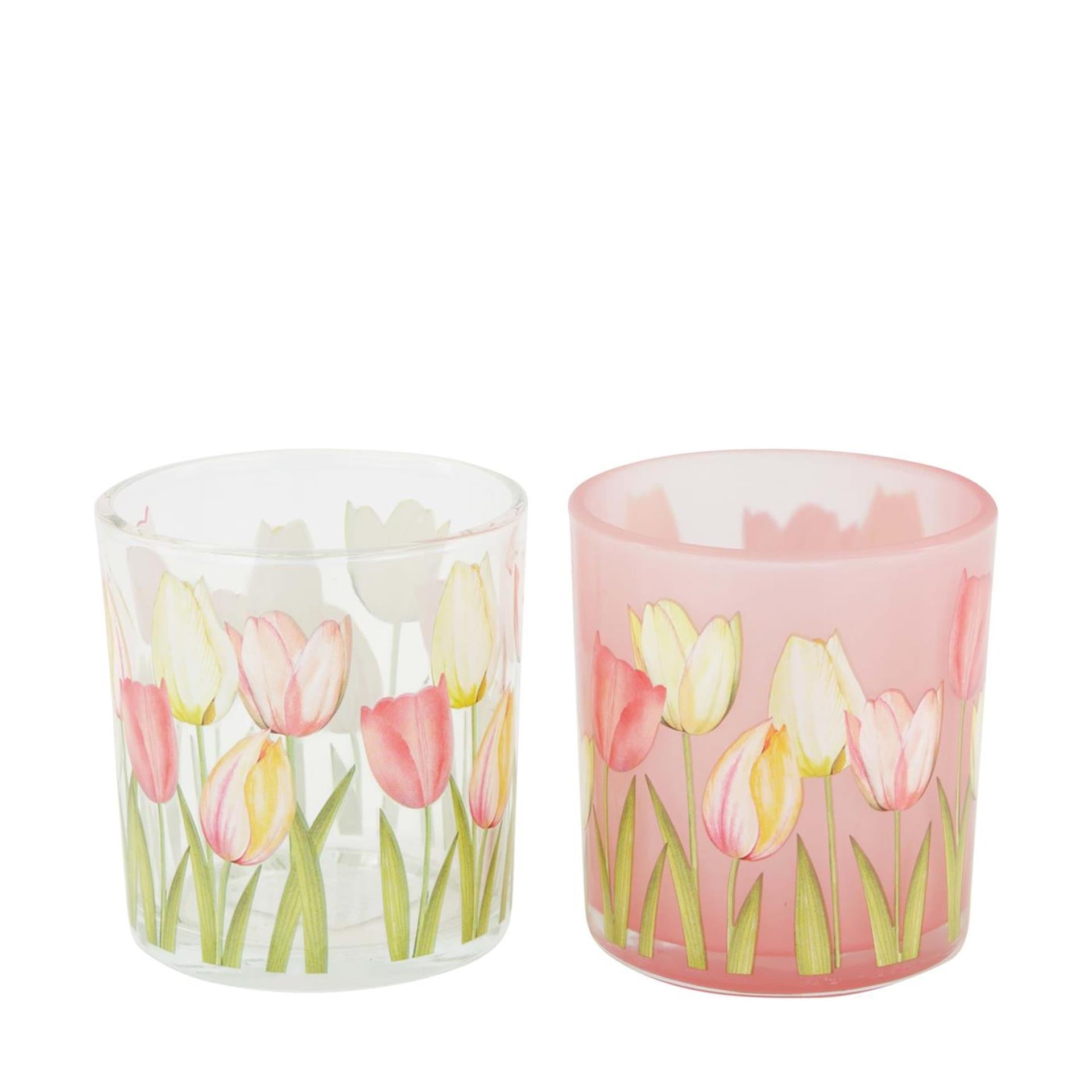 Dijk natural collections theelichthouder tulpen print ø7,3xh8cm