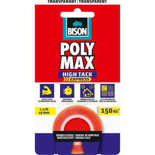 Bison poly max tape transparant 1,5 m | 2 stuks